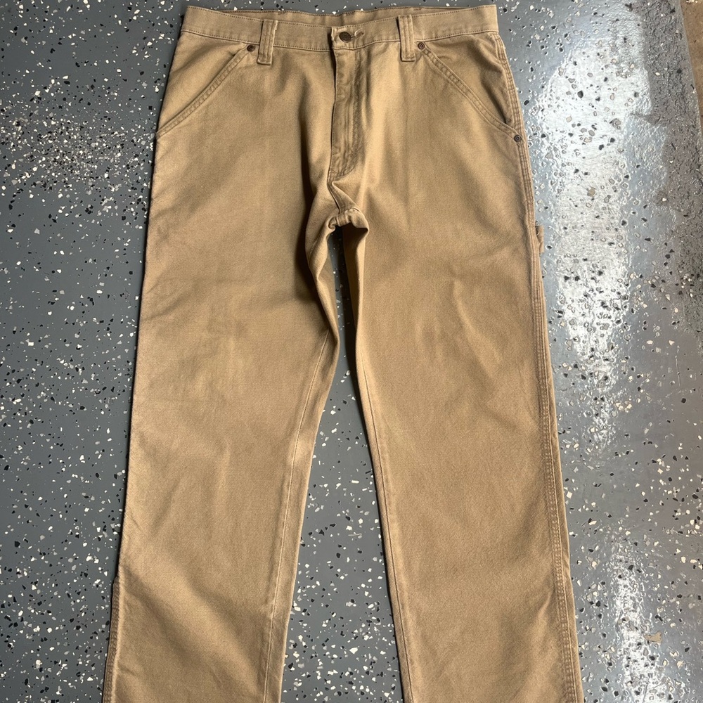 Wrangler Tan Chinos Classic Straight-Leg Pants